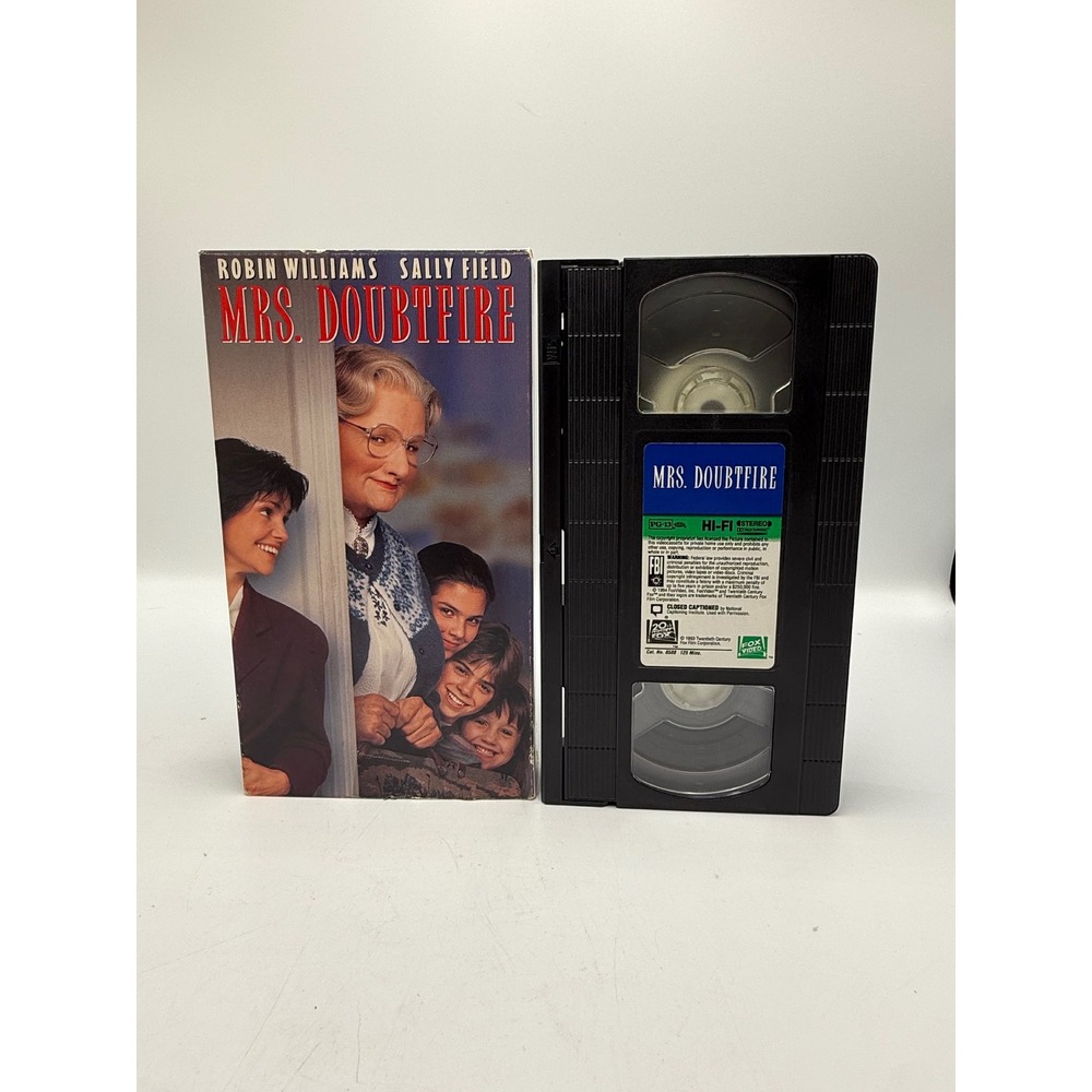 Mrs.‎ Doubtfire VHS 1993 Robin Williams Sally Field Comedy Movie 8588 Vintage